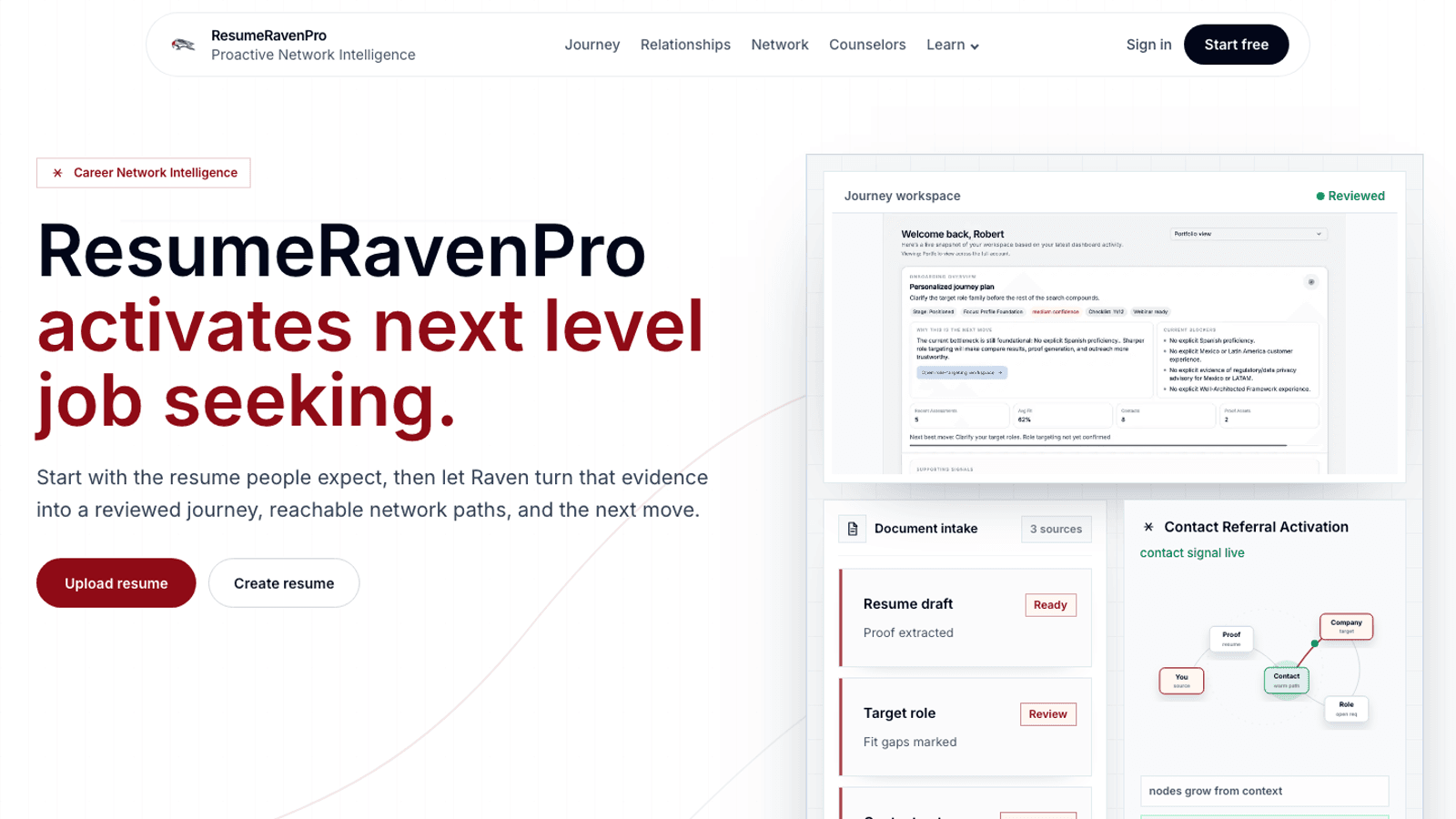 ResumeRavenPro website hero screenshot