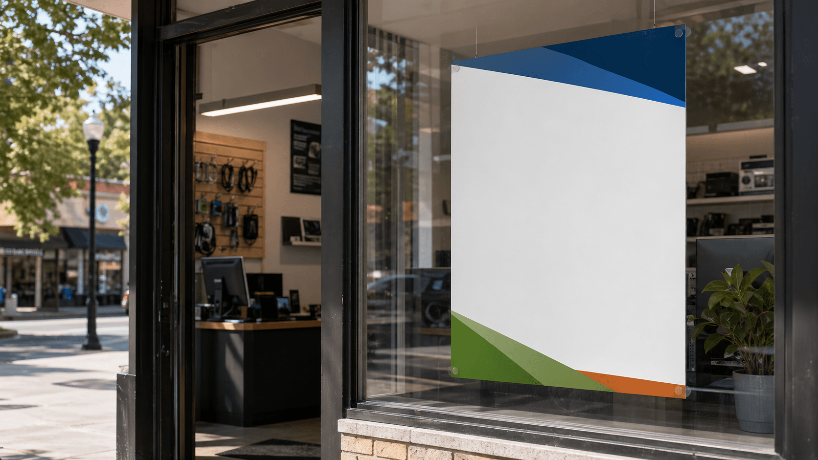 Photorealistic door hanger placement for Move to AI