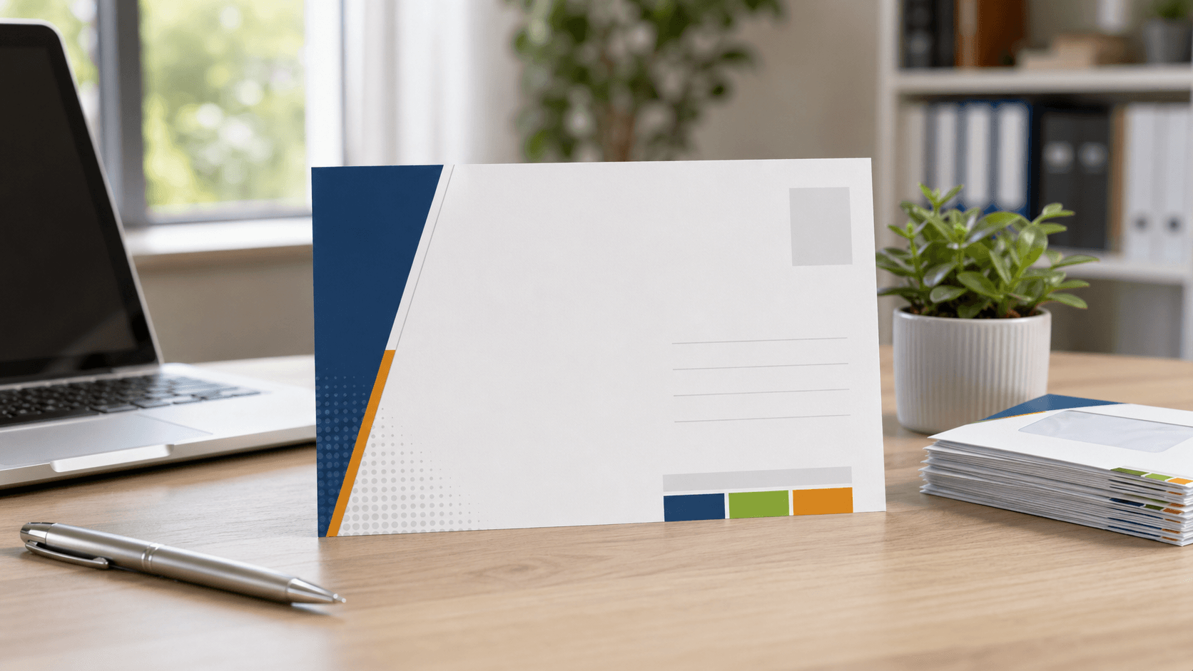 Photorealistic postcard mailer placement for Move to AI