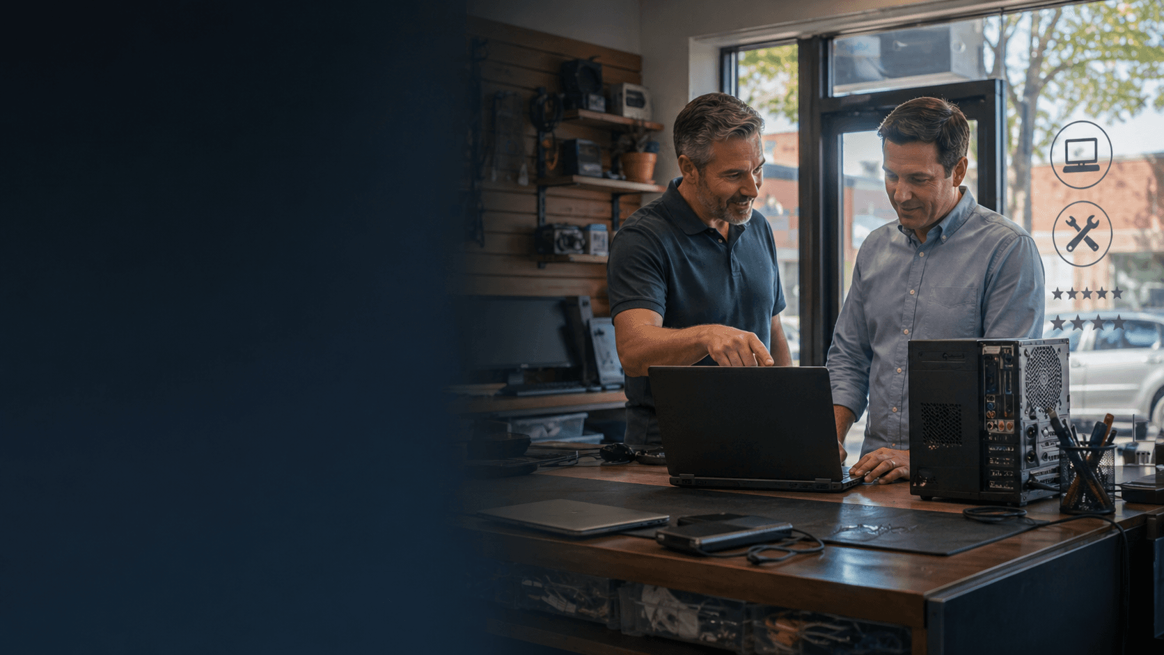 IT service pro helping a small business customer migrate a Windows PC