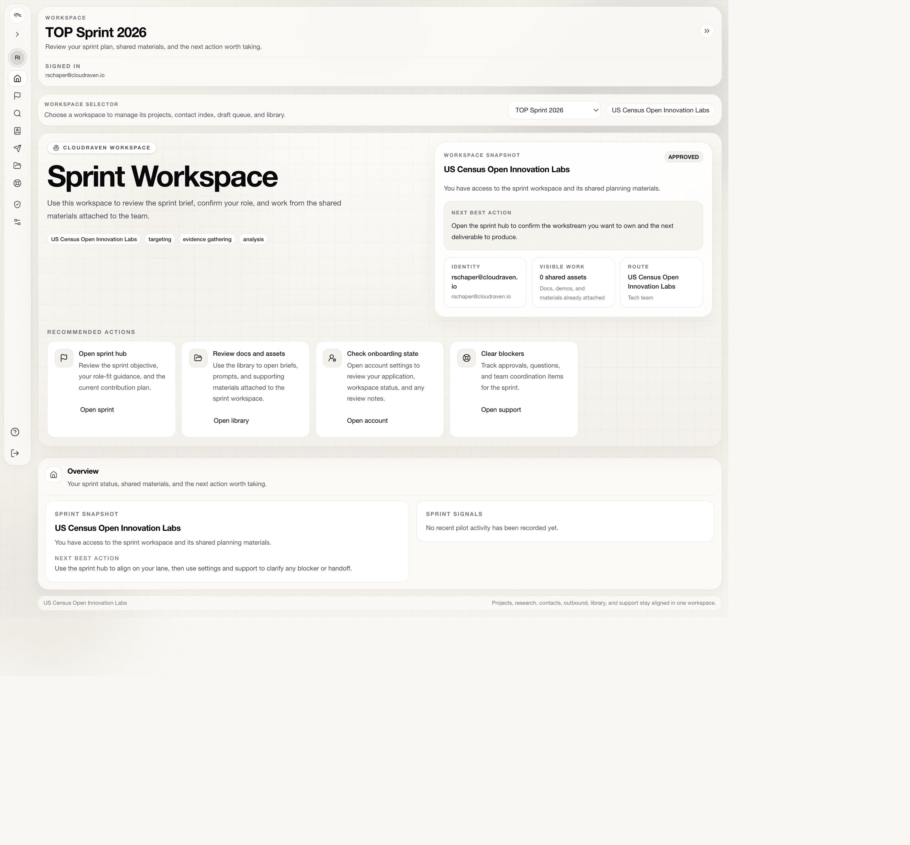 TOP Sprint sprint workspace screenshot